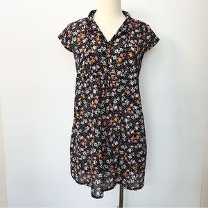 Prenatal Dress Floral Black Maternity Size L